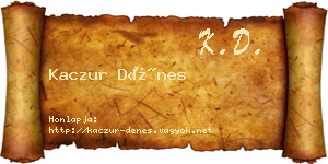 Kaczur Dénes névjegykártya