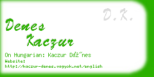 denes kaczur business card